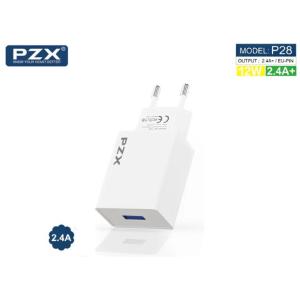 Cốc Sạc PZX P28, cổng USB, sạc thông minh 12W, tốc độ sạc nhanh 2.4A+, tương thích với smartphone, tablet, thiết kế nhỏ gọn, chất liệu ABS bền bỉ, lý tưởng cho mọi thiết bị di động.