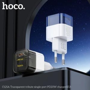 Củ sạc nhanh Hoco C125A Type-C 20W PD/QC3.0, sạc iPhone, iPad, Samsung, Oppo, Xiaomi, chân tròn, chống quá dòng, nhiệt độ thấp, nhỏ gọn, bảo hành 6 tháng, nguyên seal, tiện lợi đi công tác.