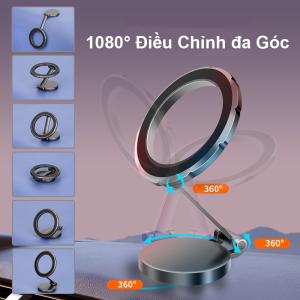 Giá đỡ điện thoại hít nam châm vòng tròn xoay 360 độ, thiết kế nhỏ gọn thông minh, lực hút mạnh mẽ không ảnh hưởng tín hiệu, miếng kẽm cố định siêu chắc giảm rung lắc trơn trượt, tiện lợi lắp đặt trên ô tô, bàn làm việc, an toàn và bền bỉ cho mọi sma