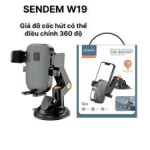 Giá đỡ điện thoại ô tô Sendem W19, thiết kế hầm hố chắc chắn, nhựa cao cấp bền bỉ, độ bám dính mạnh trên kính và taplo, xoay linh hoạt, kẹp giữ điện thoại an toàn chống rơi, hỗ trợ giao tiếp rảnh tay và GPS khi lái xe, giảm thiểu rủi ro giao thông