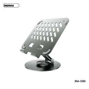 Giá đỡ iPad, điện thoại Remax RM-C60 kim loại cao cấp, tấm đỡ lớn chắc chắn, xoay mượt 360°, gấp gọn tiện lợi, công nghệ xử lý bề mặt hiện đại chống oxy hóa, toàn bộ khung kim loại ổn định, sang trọng, phù hợp học tập, làm việc, xem phim và livestrea