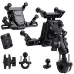 Giá đỡ kẹp điện thoại xe máy xe đạp MT-G02, chất liệu nhựa ABS + kim loại bền chắc, màu đen sang trọng, tự động hít chặt không cần vặn ốc, gắn ghi đông hoặc chân gương, phù hợp mọi smartphone, an toàn chống rung lắc, tiện lợi cho định vị GPS và nghe