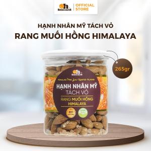 Hạnh nhân Mỹ tách vỏ rang muối Hồng Himalaya 265g, Oh! Smile Nuts hạt nhập khẩu USA, snack ngon bùi mặn, giữ vỏ nguyên bản, bổ sung năng lượng sạch cho ngày mới