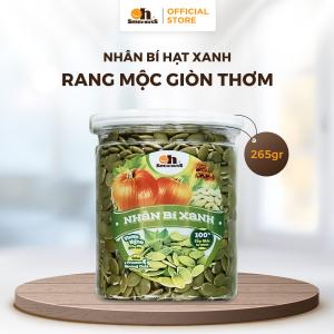 Hạt Bí Xanh Nướng Mộc 265g – Oh Smile Nuts, nguyên hạt từ Nội Mông, giàu dưỡng chất, giòn rụm tự nhiên, snack ăn vặt healthy, không dầu mỡ, tốt cho tim mạch, giảm stress và hỗ trợ tiêu hóa hiệu quả