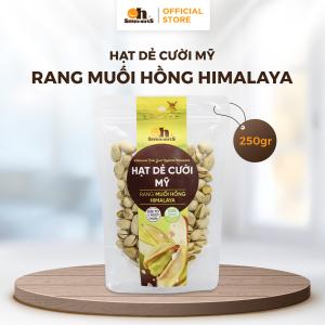 Hạt dẻ cười Mỹ rang muối Hồng Himalaya túi zipper 250g Smile Nuts, không tẩy trắng, giữ nguyên dưỡng chất, snack healthy giàu protein & chất xơ, tạo vị giòn ngon tự nhiên