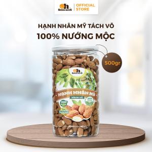 Hạt hạnh nhân Mỹ tách vỏ nướng mộc 500g, Oh! Smile Nuts, snack hạt cao cấp giữ nguyên dưỡng chất, không chất bảo quản, phù hợp người ăn kiêng