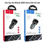 Hoco Z42 sạc nhanh 20W ô tô, cóc sạc 2 cổng PD + QC, màn hình LED đo điện áp, chip bảo vệ quá tải, chống quá nhiệt, vật liệu chống cháy, tương thích điện thoại, máy tính bảng, thiết kế nhỏ gọn sang trọng