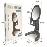 Giá đỡ điện thoại chân chữ U kèm gương trang điểm, thiết kế nhỏ gọn tiện lợi, kích thước 9x10.2x13.2mm, trọng lượng nhẹ 80g, đóng gói 13x10.6x2.5cm, điều chỉnh linh hoạt để bàn, vừa làm giá đỡ smartphone vừa soi gương, phù hợp học tập, làm việc, tran