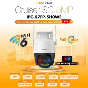 IMOU Camera WiFi IPC-K7FP-5H0WE 5MP ngoài trời, “camera an ninh” quay quét, WiFi 6, Full-Color Night Vision, thân thiện với mọi người dùng – bảo vệ không gian sống và kinh doanh của bạn.