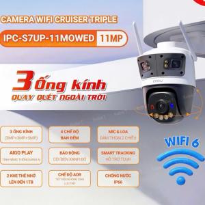 IMOU IPC-S7UP-11M0WED Camera WiFi Ngoài Trời 11MP, Thiết Kế Tripple Lens, Quét Toàn Cảnh 355°/90°, Nhận Diện Ai & Xe, Hồng Ngoại 30m, WiFi 6 + RJ-45, Bảo Vệ Gia Đình – Đáng Tin Cậy & Dễ Lắp