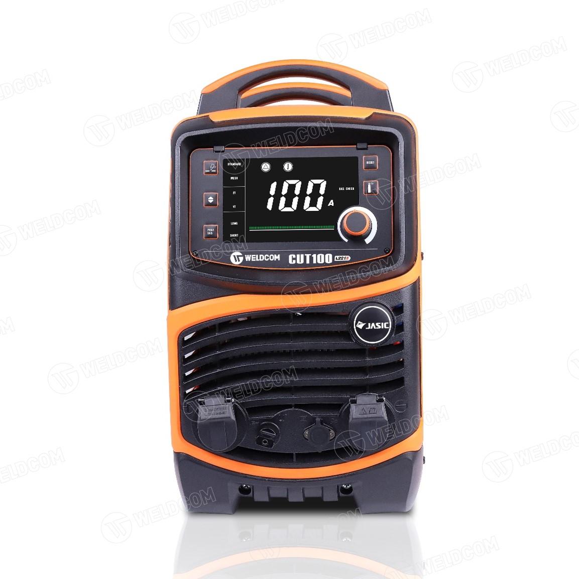 JASIC CUT100 L221 II (JET20) Máy cắt Plasma 3 pha 380V, khối lượng ~29kg, hiệu suất cao, thiết kế gọn chắc – phù hợp xưởng sản xuất, chế tạo thiết bị, đóng thùng ô tô & kết cấu thép, giúp tiết kiệm chi phí vận hành