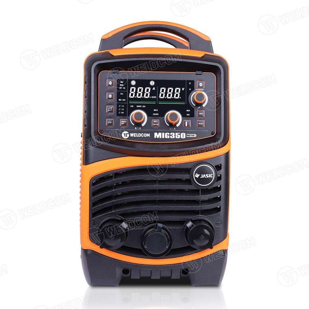 JASIC MIG350 N216 II (JET 20), máy hàn MIG công suất lớn 350A, công nghệ Inverter IGBT, chế độ hàn MIG/MMA, tiết kiệm điện & khí, màn hình LCD – giải pháp tối ưu cho xưởng hàn kết cấu, công trình, sửa chữa nặng
