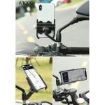 Kẹp điện thoại xe máy Mototec A02/A-1000 loại xịn, chất liệu hợp kim nhôm cao cấp, sơn tĩnh điện đen nhám sang trọng, xoay 360° linh hoạt, điều chỉnh lên xuống tiện lợi, giữ điện thoại chắc chắn chống rung lắc, an toàn tuyệt đối cho định vị GPS và ng