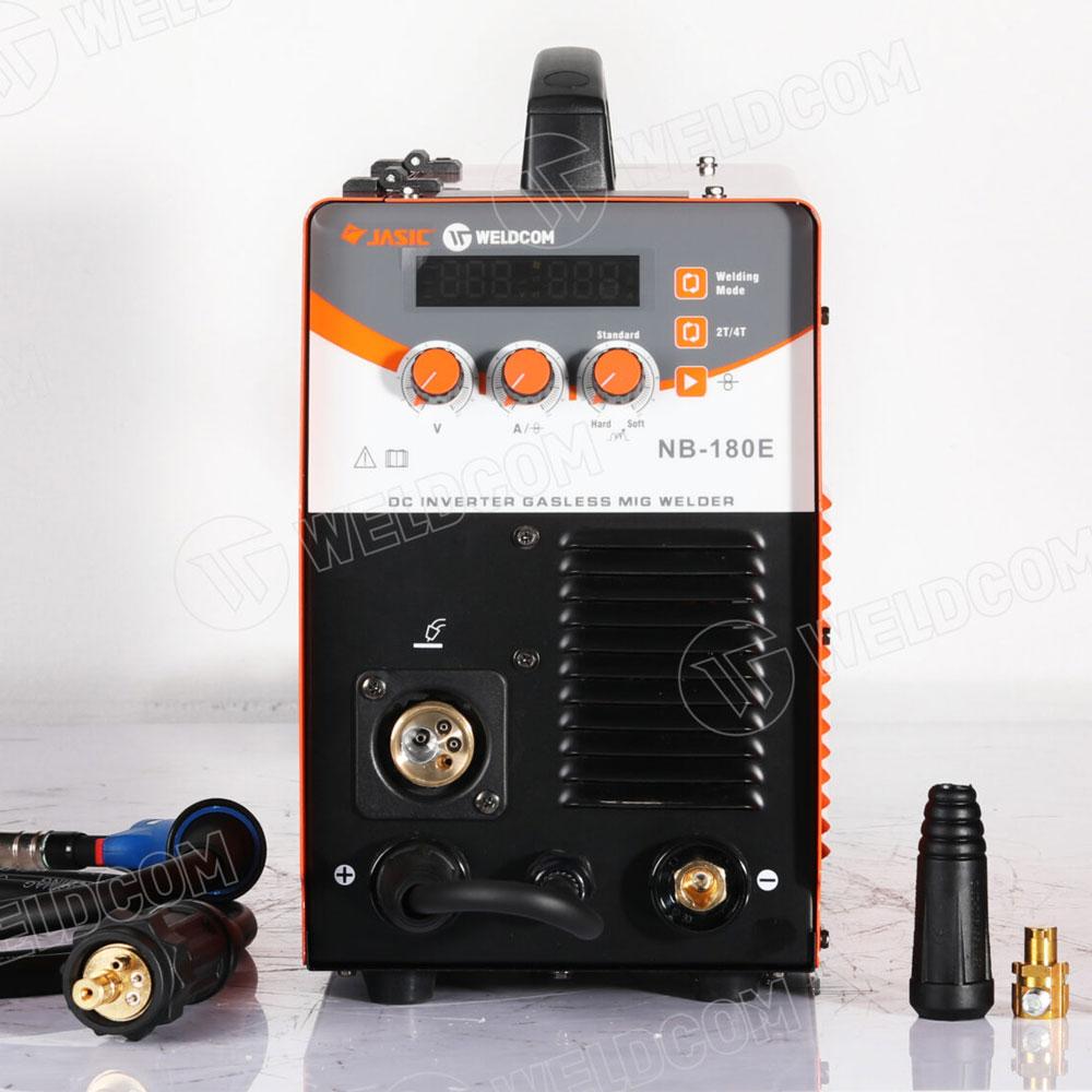 Máy Hàn MIG Đầu Liền JASIC NB - 180E 1 Pha 220V tích hợp hàn MIG/MMA/khí, dòng hàn MIG 30-180A + Que 20-160A, thiết kế gọn nhẹ ~9.8kg, vận hành đơn giản, tiết kiệm điện – giải pháp hoàn hảo cho xưởng nhỏ & dịch vụ sửa chữa