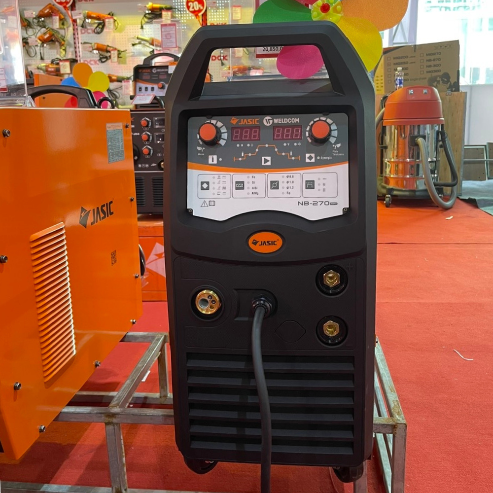Máy Hàn MIG Nhôm Đầu Liền JASIC MIG-270 N249, Công Nghệ Inverter IGBT mạnh mẽ, chuyên hàn nhôm và thép nhẹ, dòng chỉnh linh hoạt, giúp mối hàn ngấu đều, tiết kiệm khí và cho hiệu suất vượt trội trong xưởng gia công nhôm