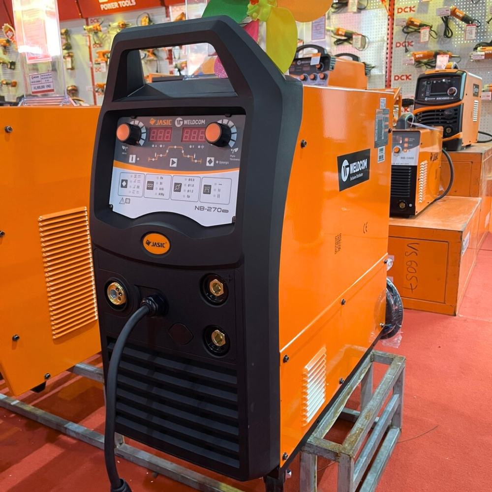Máy Hàn MIG Nhôm Đầu Liền JASIC MIG-270 N249, Công Nghệ Inverter IGBT mạnh mẽ, chuyên hàn nhôm và thép nhẹ, dòng chỉnh linh hoạt, giúp mối hàn ngấu đều, tiết kiệm khí và cho hiệu suất vượt trội trong xưởng gia công nhôm
