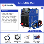 Máy hàn Riland NB 350I, công nghệ hiện đại, hàn MIG và hàn Que, điều chỉnh dòng điện điện áp điện cảm, chế độ hàn 2T/4T, mối hàn đẹp ít bắn tóe, quạt tản nhiệt chống bụi giảm tiếng ồn, bảo hành chính hãng 24 tháng