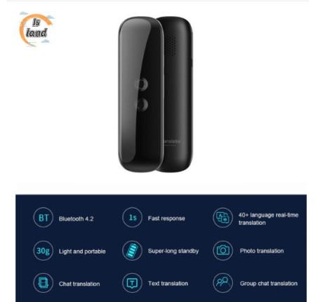 Máy Phiên Dịch G5 Thông Minh 40 Ngôn Ngữ, dịch giọng nói thời gian thực và dịch ảnh chụp nhanh, kết nối Bluetooth 4.2, pin sạc tích hợp dùng tới 6 giờ – lý tưởng du lịch, công tác quốc tế và học ngoại ngữ.