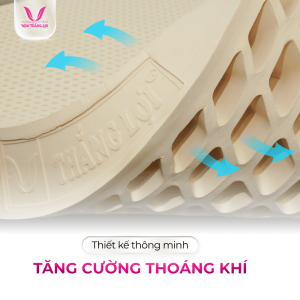 Nệm 100% Cao Su Thiên Nhiên Thắng Lợi SiSi Advance, đàn hồi tối ưu, kháng khuẩn, thoáng khí, bảo hành 15 năm, thiết kế sang trọng, phù hợp mọi lứa tuổi, nâng cao giấc ngủ, giảm đau lưng, hỗ trợ cột sống, sản phẩm cao cấp cho gia đình