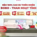 Nệm Thắng Lợi BoBo, cao su thiên nhiên 100%, than hoạt tính, khử mùi hiệu quả, đàn hồi vượt trội, thoáng khí, bảo hành 15 năm, giấc ngủ an toàn, chất liệu cao cấp, phù hợp mọi gia đình