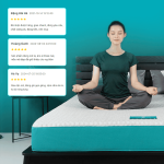 Aeroflow Fit Plus nệm foam Nhật Bản, phân tán áp lực đều khắp cơ thể, memory foam đàn hồi chậm, nâng đỡ cột sống tự nhiên, thoáng khí 4 lớp, vỏ áo polyester rayon hút ẩm, giấc ngủ mát lạnh, chất lượng Nhật Bản chính hãng