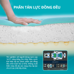 Aeroflow Fit Plus nệm foam Nhật Bản, phân tán áp lực đều khắp cơ thể, memory foam đàn hồi chậm, nâng đỡ cột sống tự nhiên, thoáng khí 4 lớp, vỏ áo polyester rayon hút ẩm, giấc ngủ mát lạnh, chất lượng Nhật Bản chính hãng
