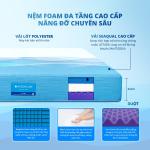 Nệm foam Aeroflow Pride, công nghệ Adaptive Foam như trợ lý giấc ngủ, Mixel Cube thoáng khí, áo nệm SEAQUAL™ YARN chống nước kháng khuẩn, Contour cutting điều chỉnh độ cứng mềm, mang đến giấc ngủ sâu và thoải mái.