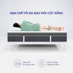 Nệm lò xo túi Amando Faro, thiết kế đa tầng, Gel Memory Foam Lumbar Support, PU foam đàn hồi, lõi cao su ôm sát, nâng đỡ 5 vùng cơ thể, bảo vệ cột sống, giấc ngủ êm ái và khỏe mạnh.