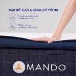 Nệm lò xo Amando Innovation, công nghệ RevoFeel cá nhân hóa, khung lò xo túi 7 vùng, memory foam gel kháng khuẩn, cao su thiên nhiên thoáng khí, nâng đỡ xương khớp, giấc ngủ cân bằng và thoải mái.