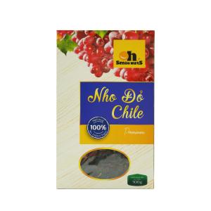 Nho Khô Đỏ Nguyên Cuống Smile Nuts nhập khẩu Chile, hộp 500g, 100% không thêm đường, tiện lợi ăn vặt lành mạnh – giúp tăng năng lượng, tốt cho tiêu hóa và sức khỏe tim mạch, món quà sang trọng dành cho gia đình & bạn bè