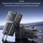 Ổ cắm chuyển đổi du lịch Remax CM03, bộ sạc mini 25W nhỏ gọn bỏ túi, tích hợp 4 đầu cắm Mỹ Anh EU Úc, hỗ trợ sạc nhanh Type-C + USB, tương thích toàn cầu, an toàn khi sạc điện thoại, máy tính bảng, tai nghe