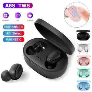 Tai nghe Bluetooth không dây TWS A6S 5.0, âm thanh stereo sống động, mic đàm thoại rõ ràng, tương thích iPhone Samsung Huawei Xiaomi.