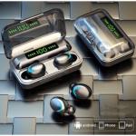 Tai nghe F9 Bluetooth, công nghệ CVC 8.0 khử tiếng ồn, tự động khởi động, tự kết nối nhanh, phạm vi 10m, pin 50mAh mỗi tai, âm thanh chất lượng cao, sản phẩm lý tưởng cho học sinh, sinh viên, nhân viên văn phòng