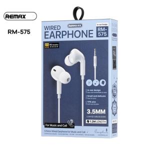 Tai Nghe Remax RM-575 Cổng 3.5mm, Type-C, Lightning, Âm Thanh HiFi Chất Lượng Cao, Dải Giọng Hát Rộng, Thiết Kế Công Thái Học, Dây TPE Bền Bỉ, Phù Hợp Nghe Nhạc, Xem Phim, Học Online, Gọi Điện, Giải Pháp Hoàn Hảo Cho Người Dùng Smartphone Và Laptop
