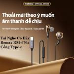 Tai Nghe Remax RM-670/i/a Chính Hãng, Âm Thanh HiFi Chất Lượng Cao, Tần Số 20Hz–20KHz, Công Suất Loa 3mW, Độ Nhạy 105dB, Micro -42dB, Dây 1.2m Bền Bỉ, Tương Thích Cổng Type-C, Lightning, 3.5mm, Giải Pháp Nghe Nhạc Và Đàm Thoại Hoàn Hảo