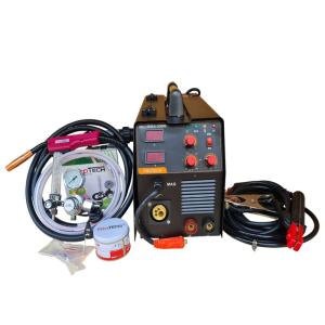 Máy Hàn ProTech MK250A 250A 220V 3 Trong 1 MIG Flux Core Que, Hàn Que 3.2-4.0mm Mạnh Mẽ Mối Hàn Ngấu Sâu Ít Xỉ Trên Sắt Inox Nhôm, Công Nghệ IGBT Tiết Kiệm Điện Độ Bền Cao, Màn Hình LED Hiện Đại Hiển Thị Dòng Hàn