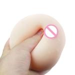 Ngực giả silicone kèm âm đạo giả thủ dâm cho nam, đồ chơi tình dục nam cầm tay màu da, thiết kế kết hợp mô phỏng vòng ngực và lỗ âm đạo giả có gân bên trong, kích thước tham khảo 8 x 8 cm, phù hợp nam giới trưởng thành