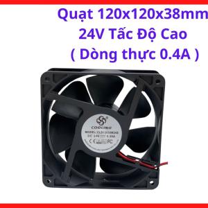 Quạt 12cm 24V áp lực gió cao chính hãng, quạt 120x120x38mm 24V chịu nhiệt tốt, linh kiện quạt tản nhiệt 12038 cao cấp, đảm bảo luồng gió mạnh không bị suy hao, giải pháp tối ưu cho công việc giải nhiệt linh kiện