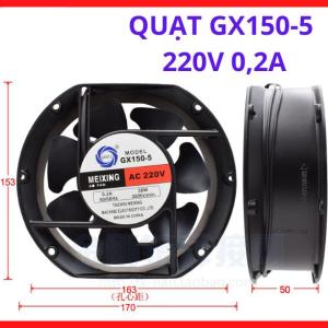 Quạt tản nhiệt tủ điện GX150 5 220V 0.2A động cơ dây đồng vận hành bền bỉ liên tục, giải pháp chống quá nhiệt hiệu quả cho máy CNC và tủ điện