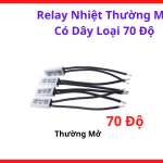 Relay Nhiệt Thường Mở Có Dây 70 Độ, Công Tắc Nhiệt NO 70°C Tự Động Đóng Mạch Khi Đạt Nhiệt Độ Cài Đặt, Cảm Biến Nhiệt Cơ Khí Có Dây, Dùng Cho Quạt Làm Mát, Máy Hàn, Bộ Nguồn Và Thiết Bị Điện