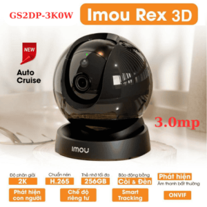 QUÉT TOÀN CẢNH không bỏ sót, Imou Rex 3D 3MP IPC,GS2DP,3K0W xoay pan 355° tilt 90°, phát hiện con người & thú, cảnh báo bất thường, chế độ riêng tư vật lý, đàm thoại hai chiều