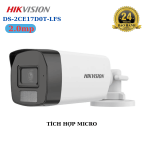 Hikvision DS-2CE17D0T-LFS, Camera Thân Trụ Hồng Ngoại 2MP Full HD, Công Nghệ DWDR Chống Ngược Sáng, Tích Hợp Mic Thu Âm, Tầm Xa Hồng Ngoại 40m, Ánh Sáng Trắng 40m