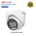 Camera Dome Hikvision DS-2CE76D0T LMFS 2MP, Dual Light hybrid, IR đến 30m + ánh sáng trắng 20m, độ nhạy 0.01 Lux, hỗ trợ mic, chuyển chuẩn 4 hệ thống, vỏ kim loại + nhựa IP67