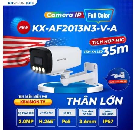 Camera KBVISION KX-AF2013N3-V-A 1080p Full Color, LED Thông Minh, Mic Ghi Âm, IP67, Giám Sát Màu Trong Đêm