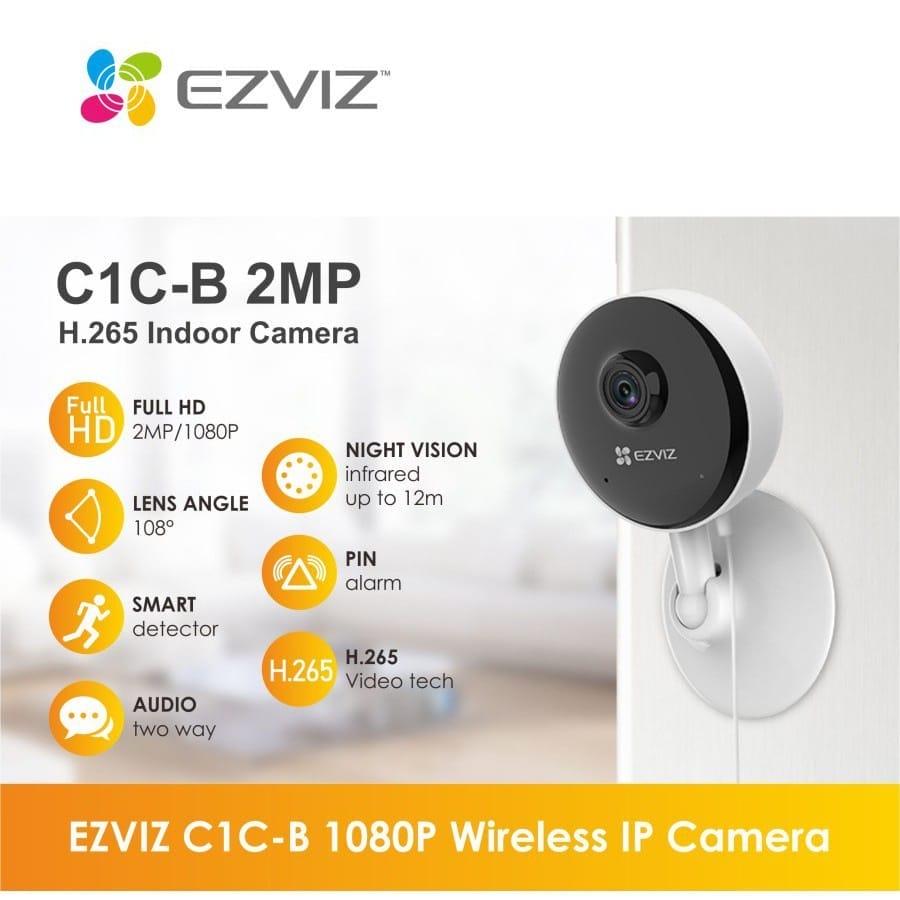 Camera An Ninh Trong Nhà EZVIZ C1C, Hình Ảnh Full HD 1080P, Tích Hợp Micro Loa, Phát Hiện Chuyển Động Chính Xác.