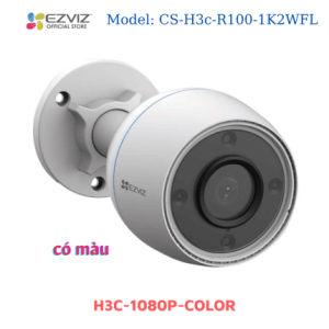 Camera Ezviz Wifi CS H3C Color 2.0MP Full HD, hỗ trợ đèn flash cảnh báo, chip Panasonic sắc nét, hồng ngoại 20m, góc nhìn 112°, IP67, giám sát ngoài trời, giảm báo động giả với cảm biến PIR