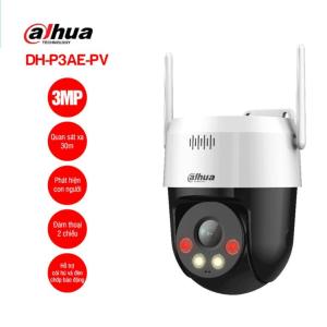 DAHUA DH-P3AE-PV Camera WiFi 3MP Quay Quét Pan-Tilt, Hồng Ngoại & Đèn LED 30m, Báo Động Âm Thanh/Ánh Sáng, Quay Màu Ban Đêm, Đàm Thoại Hai Chiều – Giải Pháp An Ninh Toàn Diện