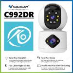 VStarcam C992DR Camera 2 Mắt Wifi 5MP, Quay Quét 360°, Cảnh Báo Thông Minh, Hiển Thị Hai Góc Đồng Thời