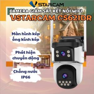 Camera Wifi VStarcam CS621ZS 2 mắt + 2 lens pan/tilt hybrid, quay 270° / nghiêng 90°, hình ảnh màu ban đêm, zoom cao, báo động phát hiện người, lưu trữ thẻ 256GB, hệ điều hành Linux