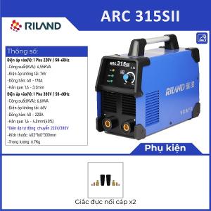 Riland ARC 315SII, máy hàn que Inverter, ARC FORCE + HOT START, hiệu suất cao, hoạt động ổn định